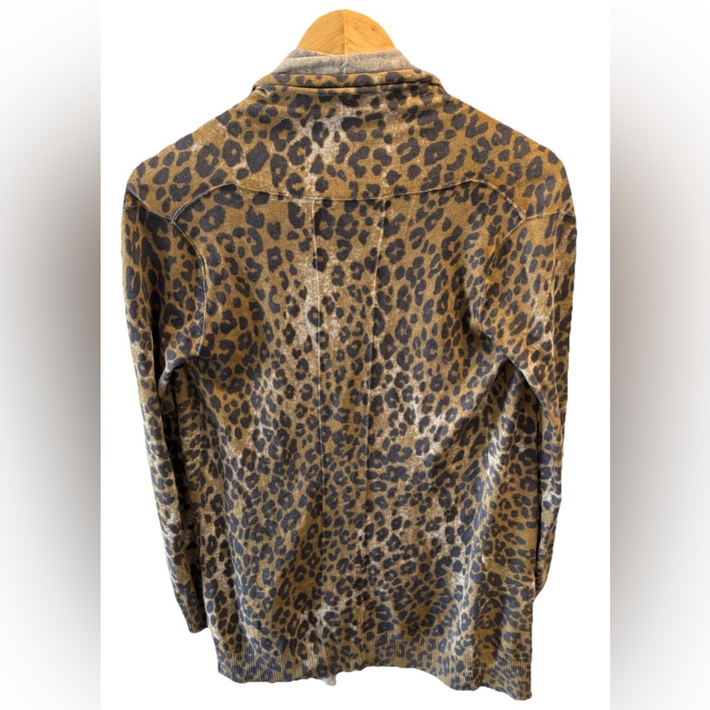 ARITZIA Wilfred Silk Cashmere Blend Animal Print Size XXS Open Cardigan Sweater - Picture 2 of 7